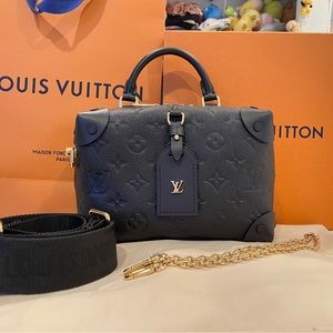 Authentic Louis Vuitton Petite Malle Souple Black in Empreinte Leather